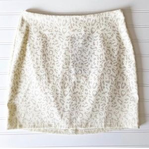 LeLis cream cheetah print skirt - small